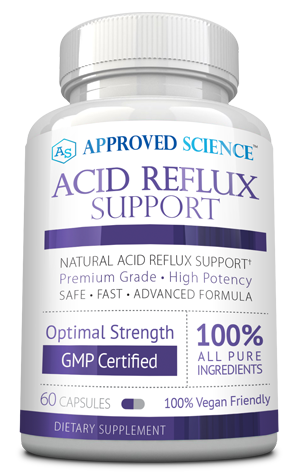 A bottle of approved science acid reflux report